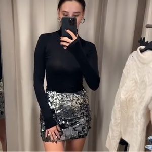 H&M Sequined Mini Skirt